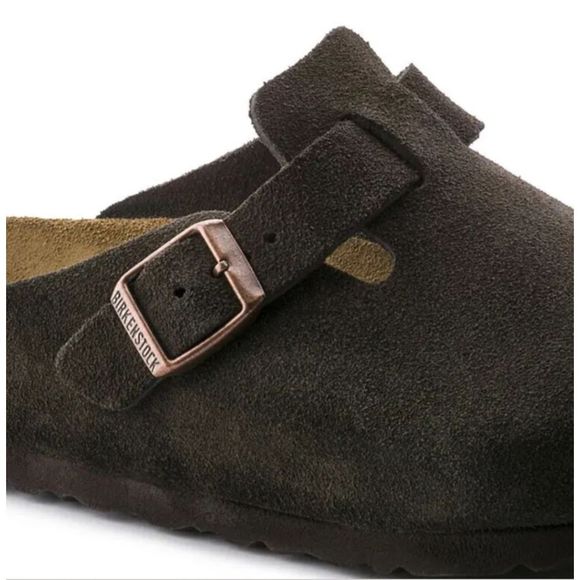 Birkenstock Boston Soft Footbed Clogs Gray suede Slide shoes Size 44 - Picture 9 of 12